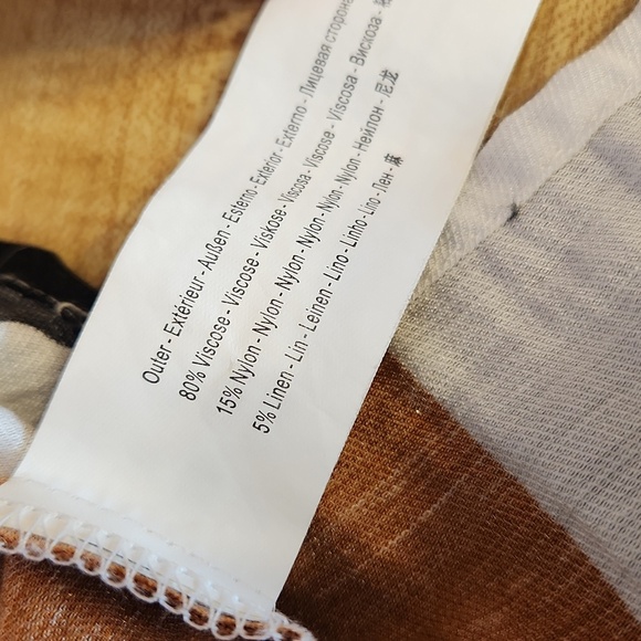 TRAFFIC PEOPLE Tiered Striped Black, White, & Brown Maxi Skirt, size S - Picture 9 of 10